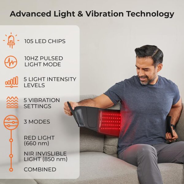 Lifepro Red Light Therapy Belt - Near Infrared Light Therapy & Red Light Therapy for Body, Relaxing Muscle, Inflammation, Improve Circulation - Infrared Therapy or Infrared Light Therapy Device - Image 5